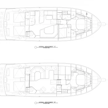 45 Sportfish Gen III both clean GA layouts
